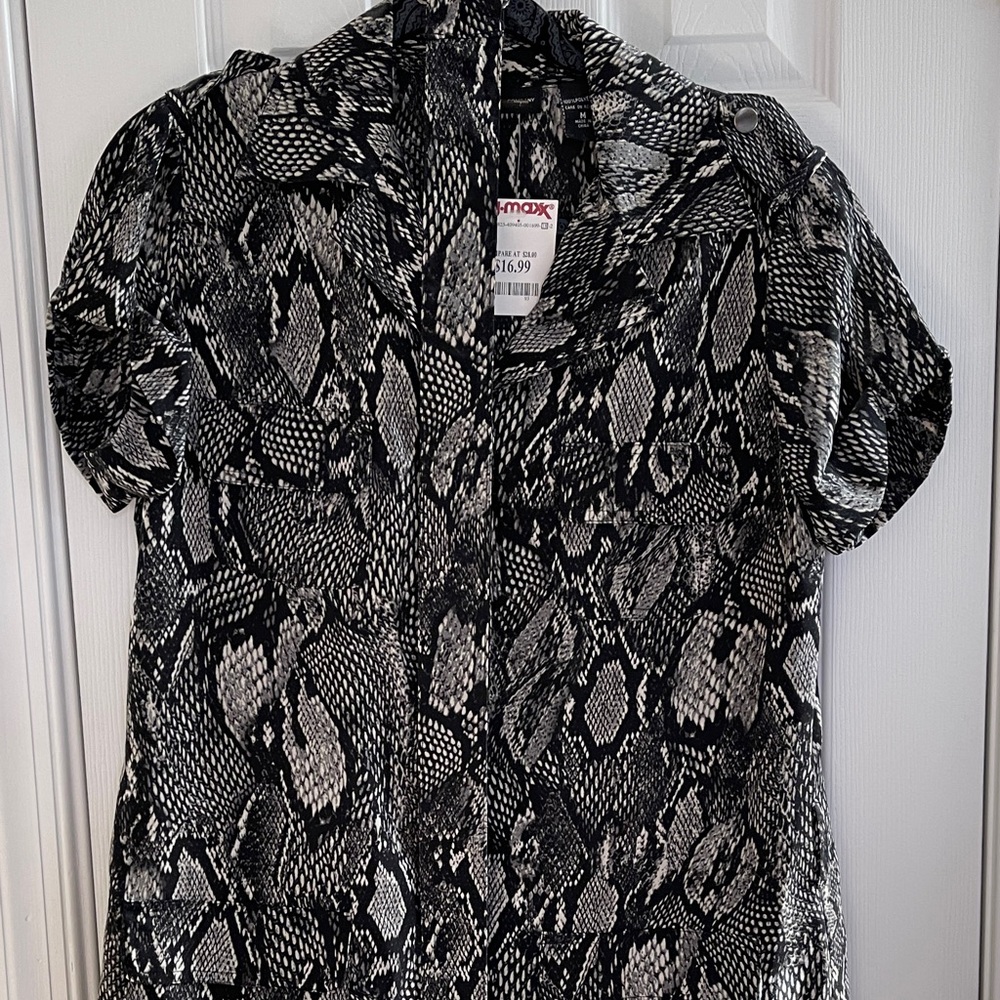 Black and White Snake Print Dress and Belt (NWT)